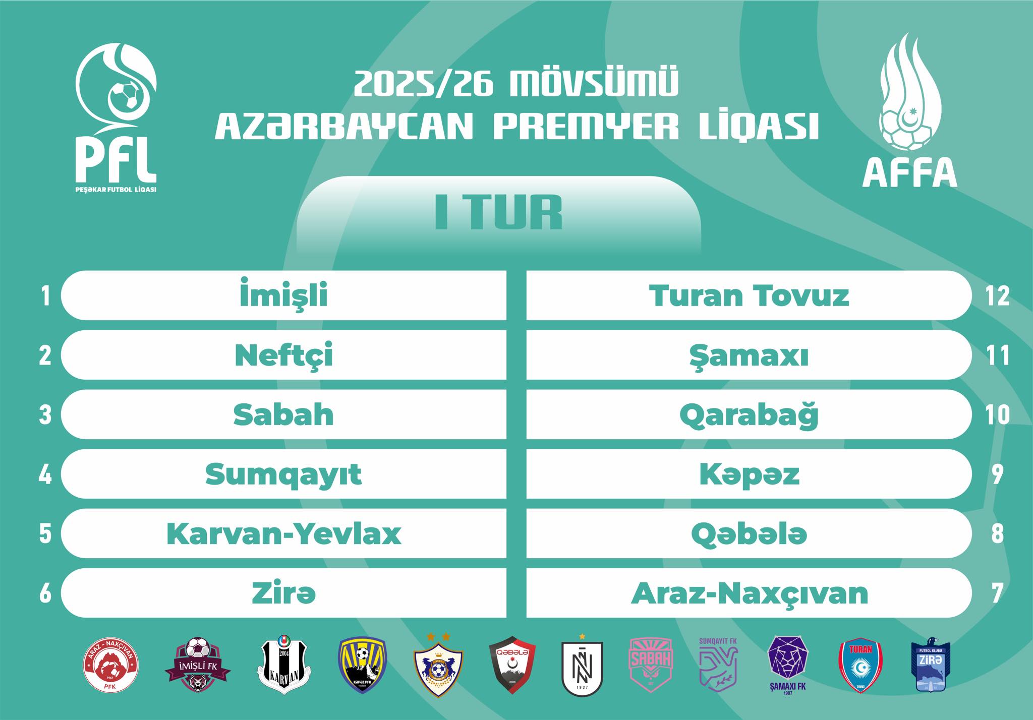 Состоялась жеребьёвка сезона Азербайджанской Премьер-Лиги 2025/2026!